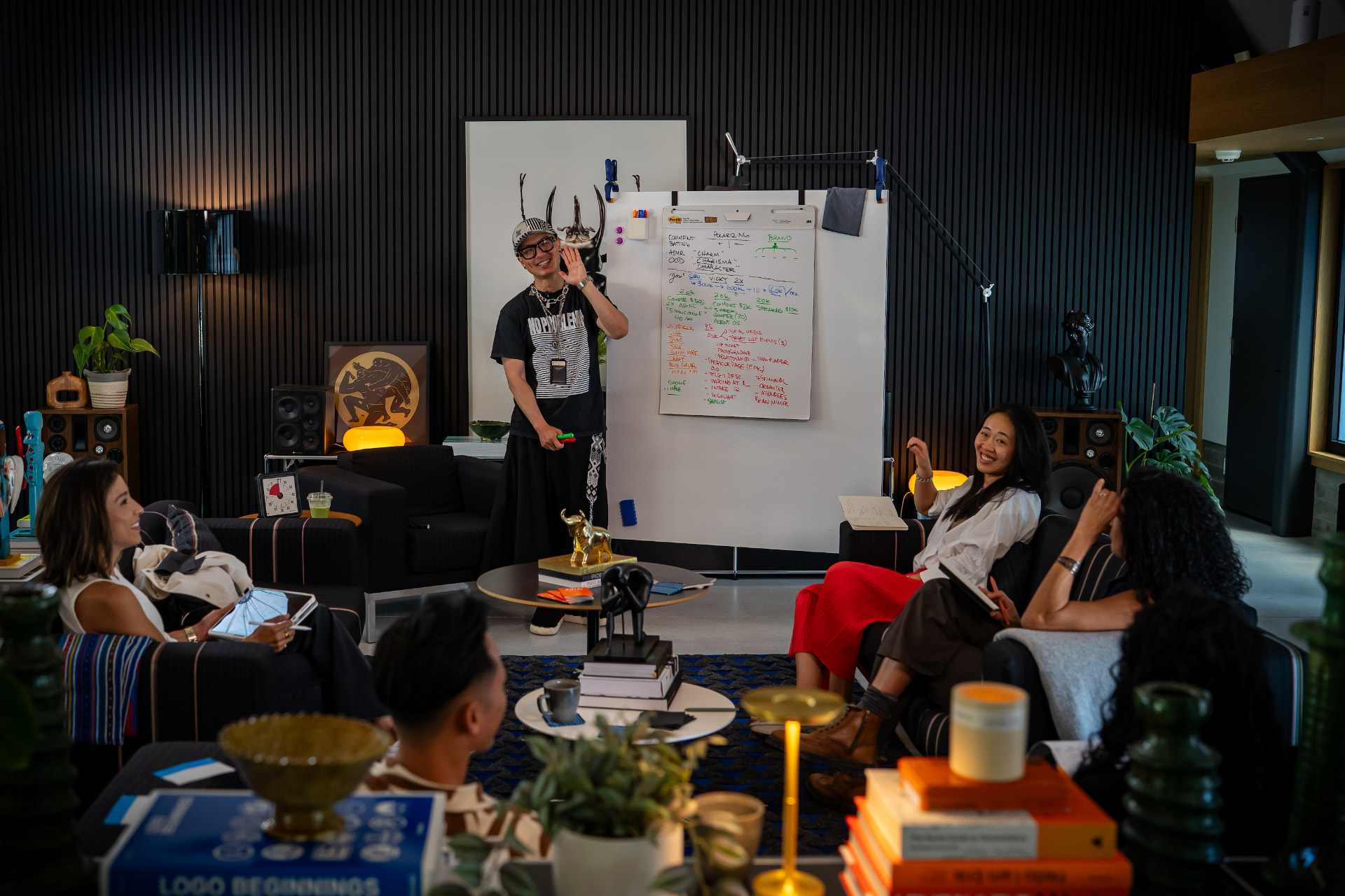 Chris Do leading a small-group workshop at the Club Haus in Pasadena